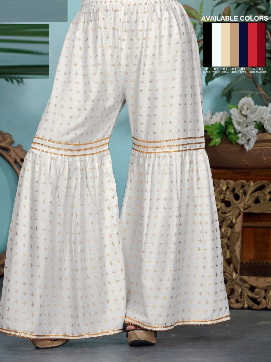 Kavyansika Neha Premium Plazzo Pant Rayon Fancy Patiyala Collection